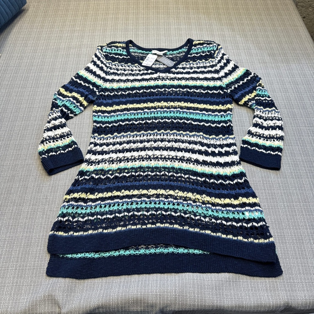 New Open Knit Crochet Swim Cover Up XL Sweater Coastal Beach Layering